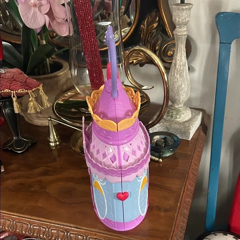 Purple and Pink Toy Castle with Heart Handle